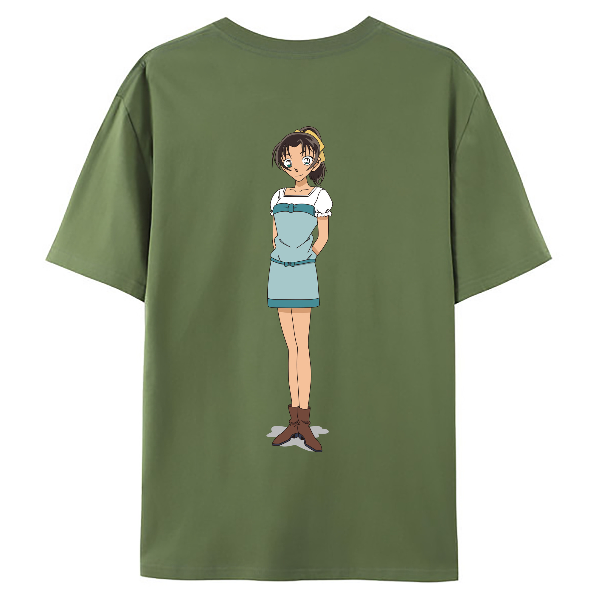（画像用） 名探偵コナン Detective Conan 綿100％ メンズ半袖Tシャツ（バックプリント） 通気性